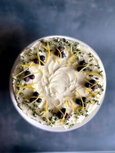 Lemon Blueberry Thyme Cheesecake